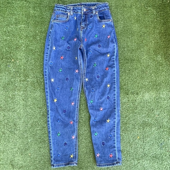 Boden Girl's Girlfriend Jeans with Embroidered Stars* Size 12 Preowned casual - Picture 1 of 5